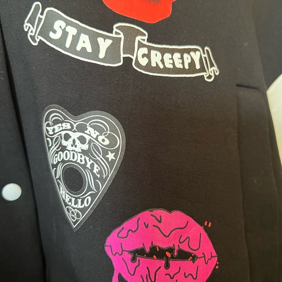 Stay Creepy, Worship me, Varsity Letterman’s Jacket Women’s Sz M - Picture 15 of 16